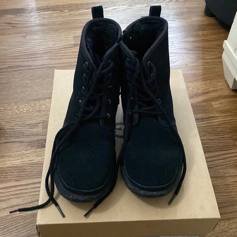 UGG black Harkley lace up boot